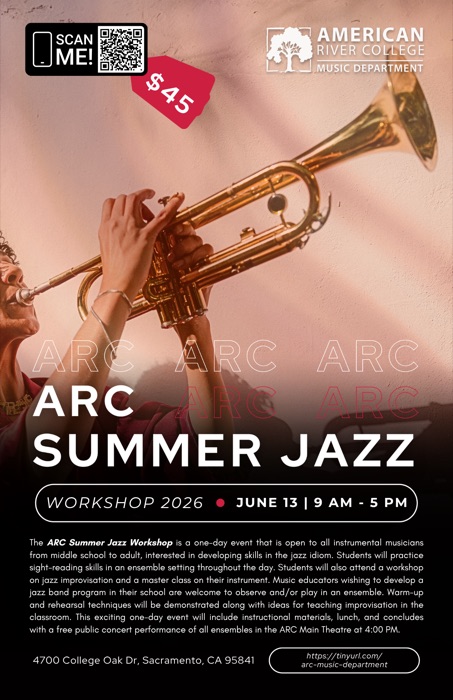 American River College Summer Jazz Workshop poster